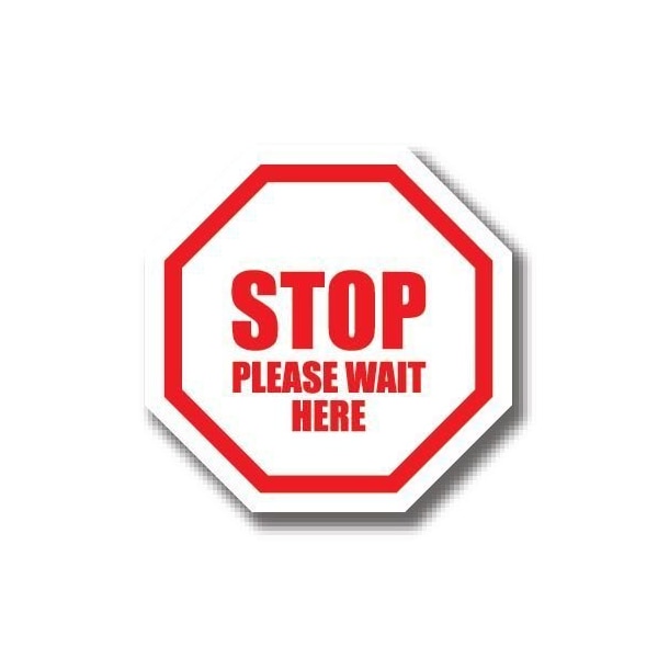 Ergomat 17in OCTAGON SIGNS Stop Please Wait Here DSV-SIGN 289 #0672 -UEN - main